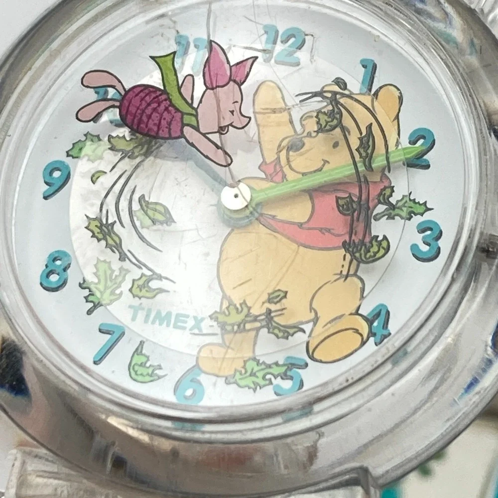 Timex Winnie the Pooh Women's Watch 29mm Piglet Clear New Battery 1998 90s 7.5